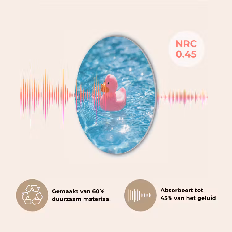 Badeend - Dobberend - Roze Akoestische PET Vilt - Rond klein -USP_NL