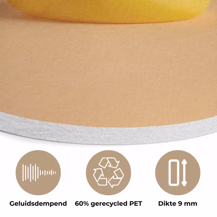 Badeend - Handdoek - Kleurrijk Akoestische PET Vilt - Rond klein -closeup_NL