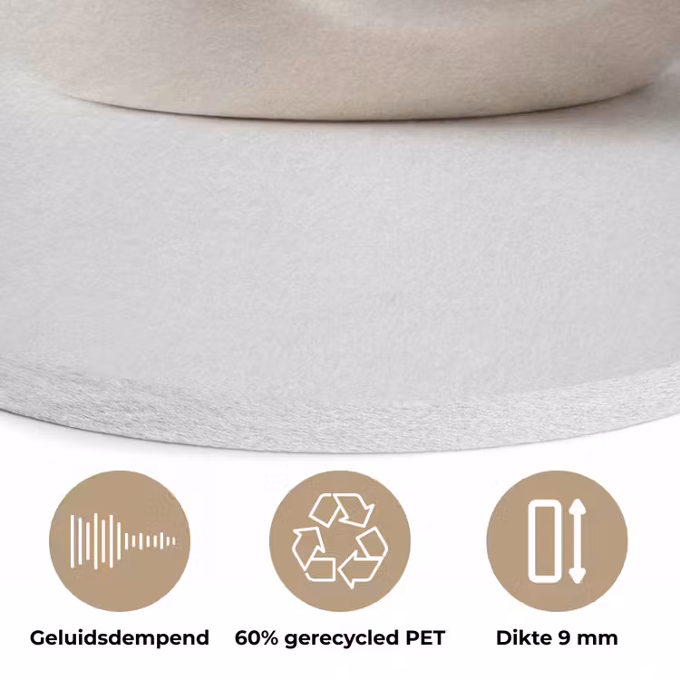 Badeend - Minimalistisch - Wit Akoestische PET Vilt - Rond klein -closeup_NL