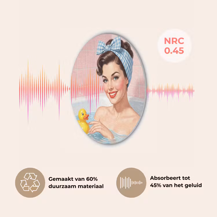 Badkamer - Eend - Blauw Akoestische PET Vilt - Rond klein -USP_NL