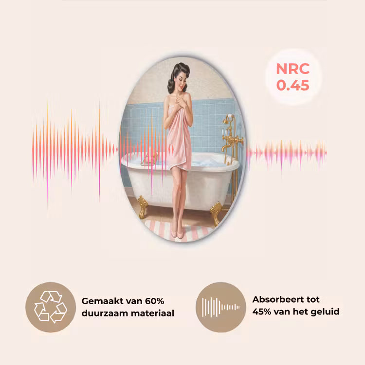 Badkamer - Vrouw - Roze Akoestische PET Vilt - Rond klein -USP_NL