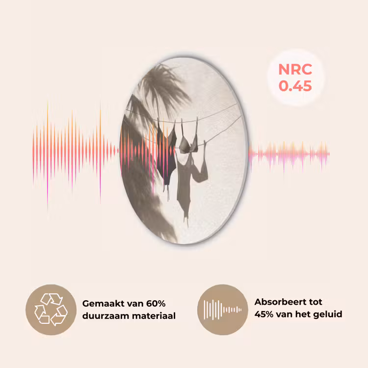 Badkleding - Palmbomen - Schaduw - Tropisch Akoestische PET Vilt - Rond klein -USP_NL