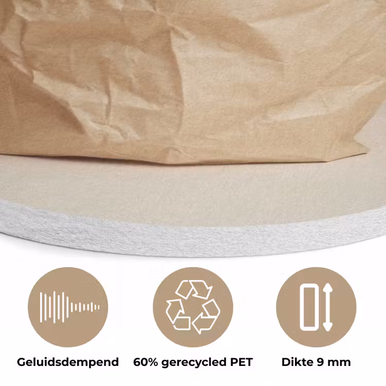 Baguette - Brood - Stokbrood - Beige Akoestische PET Vilt - Rond klein -closeup_NL