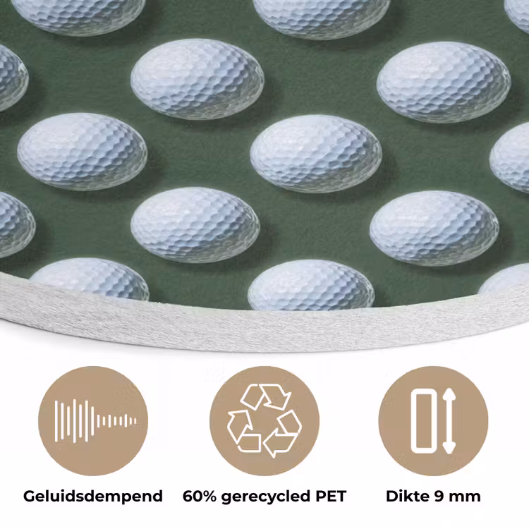 Ballen - Golf - Groen Akoestische PET Vilt - Rond klein 838 -closeup_NL