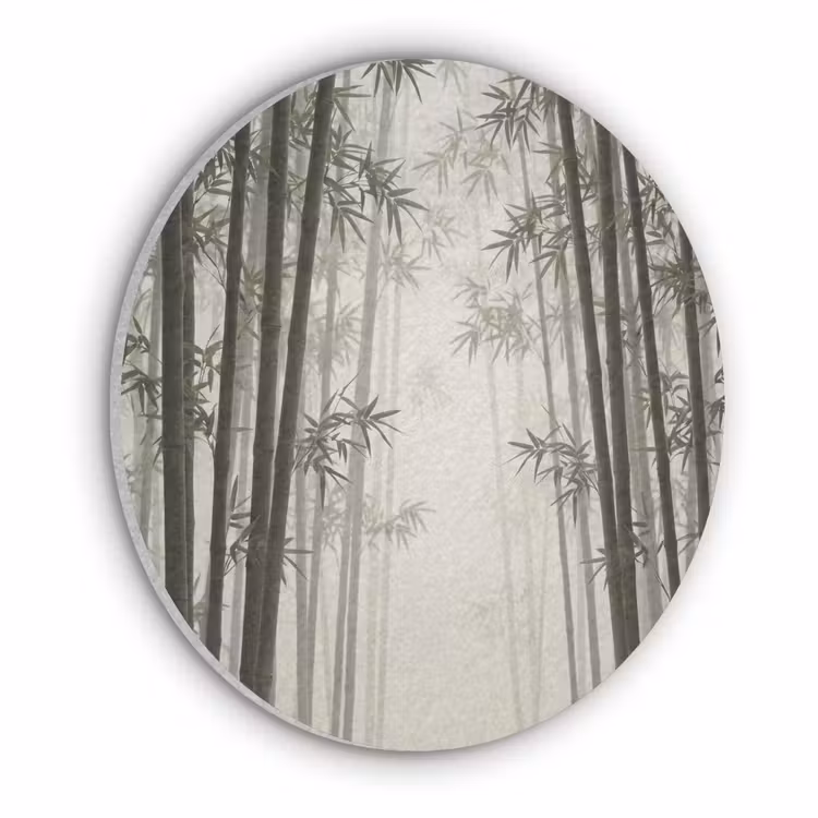 Bamboe - Bos - Mist - Natuur Akoestische PET Vilt - Rond klein -3d