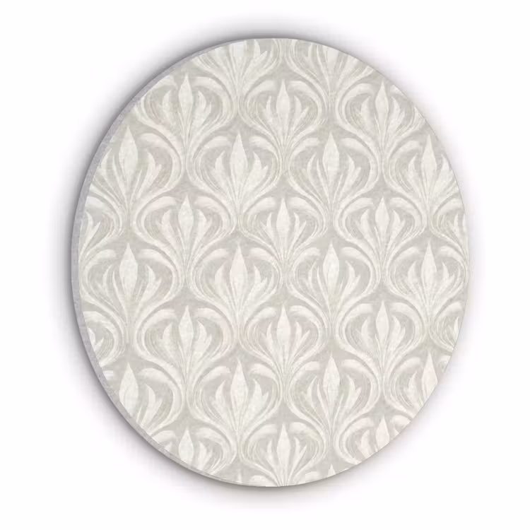 Barok - Patroon - Beige Akoestische PET Vilt - Rond klein 838 -3d