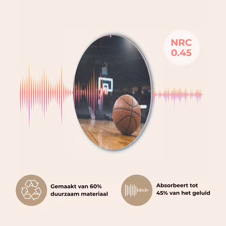Basketbal - Arena - Sport Akoestische PET Vilt - Rond klein -USP_NL