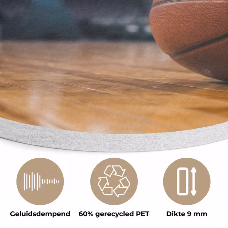 Basketbal - Arena - Sport Akoestische PET Vilt - Rond klein -closeup_NL