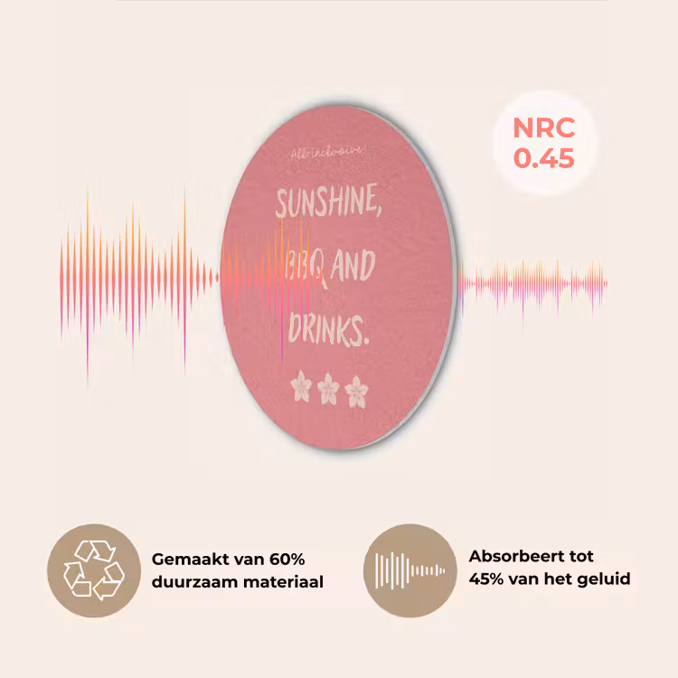 BBQ - Quote - Roze - Zomer Akoestische PET Vilt - Rond klein -USP_NL