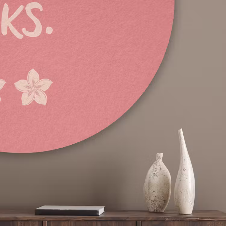 BBQ - Quote - Roze - Zomer Akoestische PET Vilt - Rond klein -sfeer5_closeup