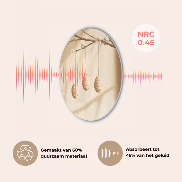 Beige - Paastak - Eieren Akoestische PET Vilt - Rond klein -USP_NL