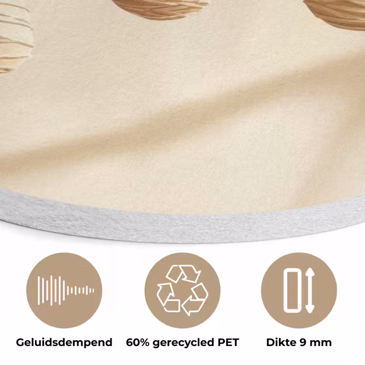 Beige - Paastak - Eieren Akoestische PET Vilt - Rond klein -closeup_NL