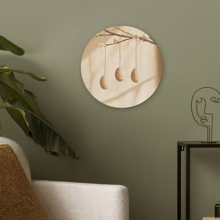 Beige - Paastak - Eieren Akoestische PET Vilt - Rond klein -sfeer2