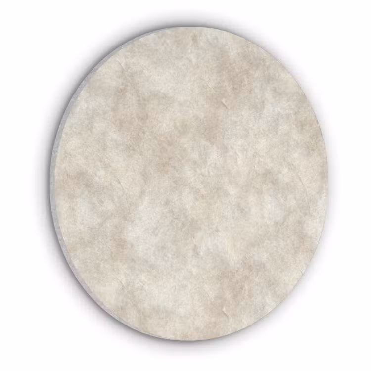 Beige - Reliëfstructuur - Natuursteen Akoestische PET Vilt - Rond klein 838 -3d