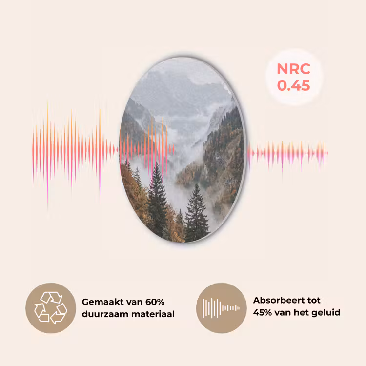 Bergen - Vallei - Mist - Herfst - Natuur Akoestische PET Vilt - Rond klein -USP_NL