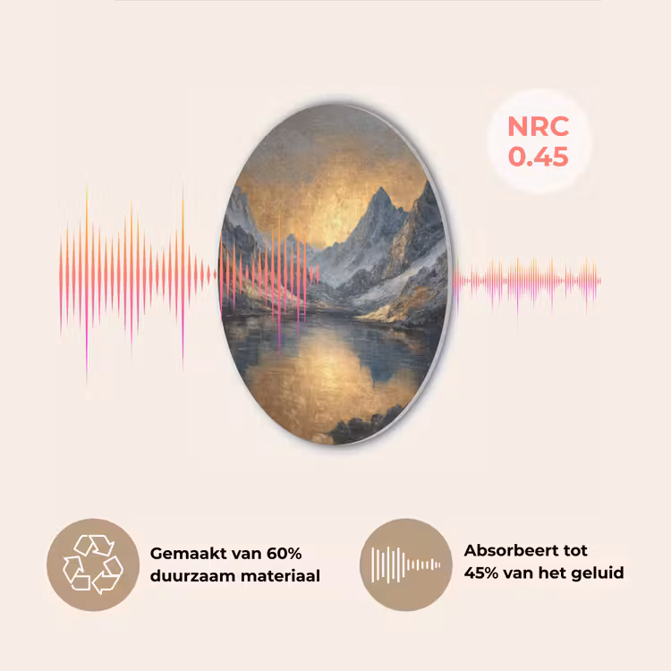 Berglandschap met Gouden Zonsondergang Akoestische PET Vilt - Rond klein -USP_NL