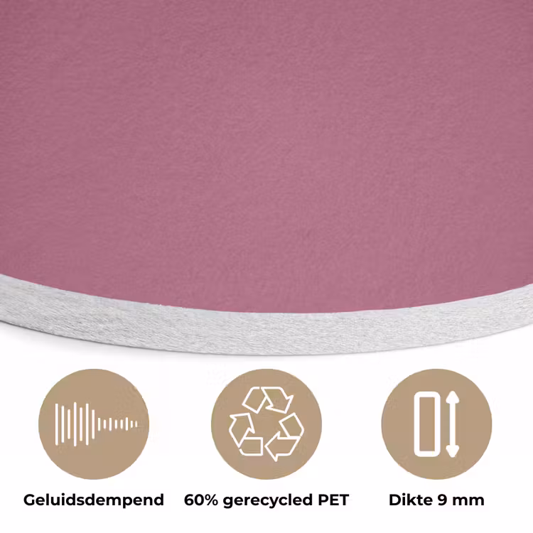Berry - Roze -Pink Akoestische PET Vilt - Rond klein 838 -closeup_NL