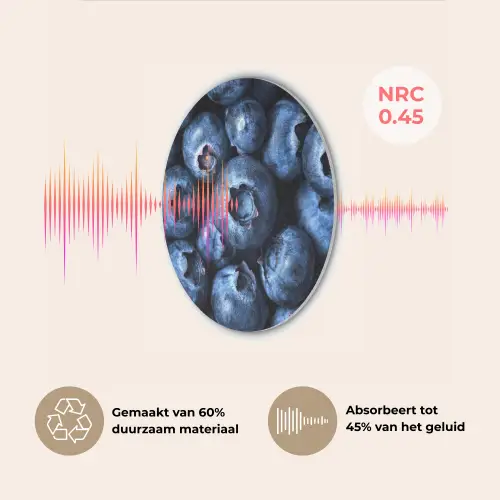 Bessen - Blauw - Fruit Akoestische PET Vilt - Rond klein -USP_NL