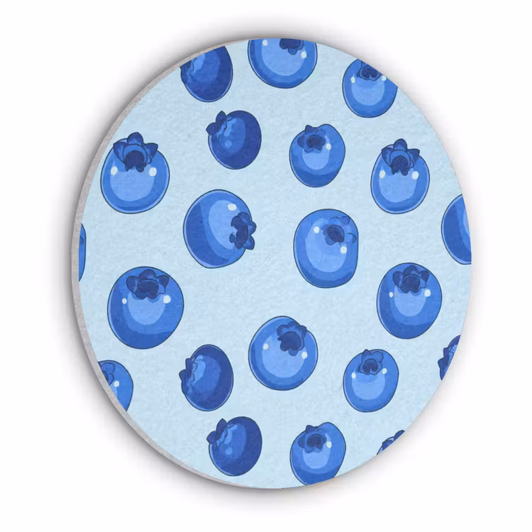 Bessen - Modern - Blauw Akoestische PET Vilt - Rond klein 838 -3d