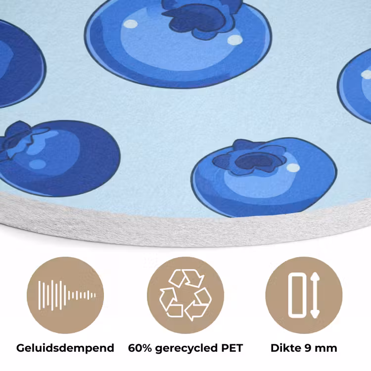 Bessen - Modern - Blauw Akoestische PET Vilt - Rond klein 838 -closeup_NL