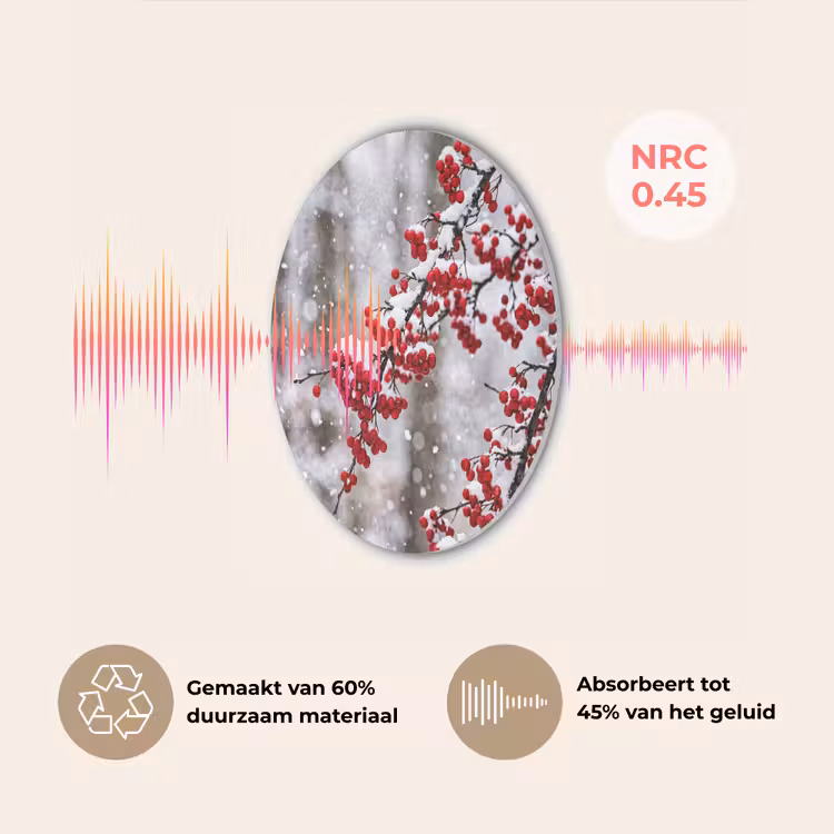 Bessen - Takken - Sneeuw - Winter - Kleurrijk Akoestische PET Vilt - Rond klein -USP_NL