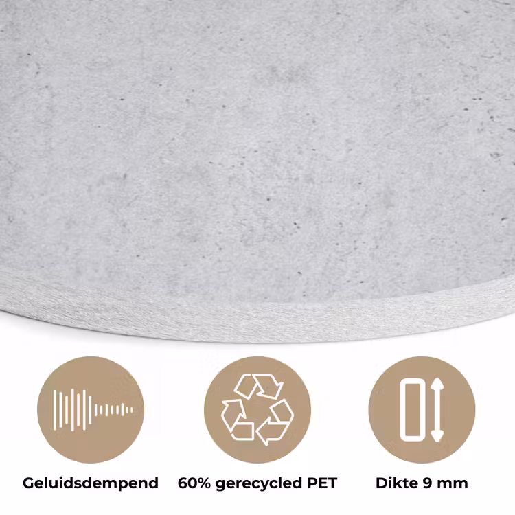 Beton - Textuur - Achtergrond - Grijs - Industrieel Akoestische PET Vilt - Rond klein -closeup_NL