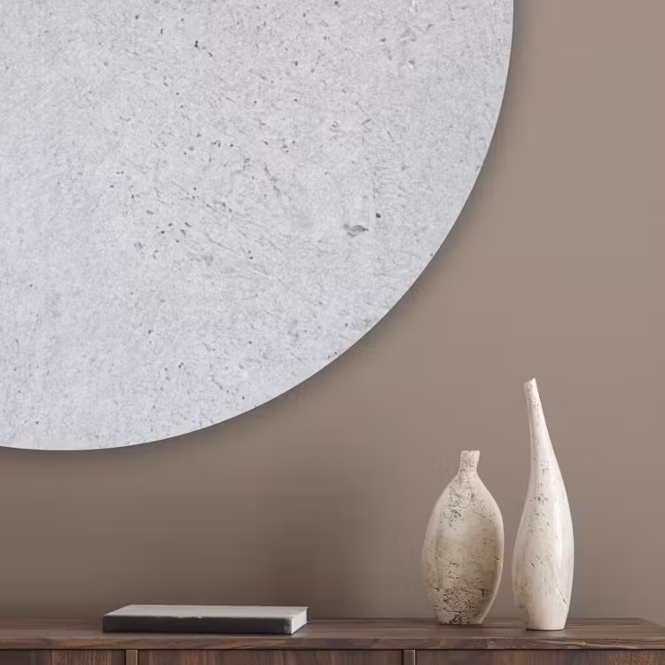 Beton - Textuur - Achtergrond - Grijs - Industrieel Akoestische PET Vilt - Rond klein -sfeer5_closeup