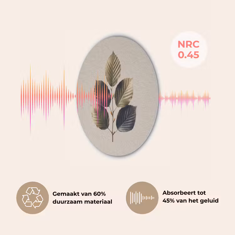 Beukenbladeren - Bruin - Groen - neutraal Akoestische PET Vilt - Rond klein -USP_NL