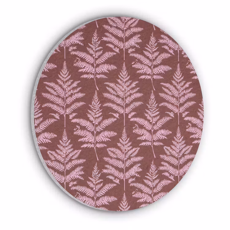 Blad - Patroon - Paars Akoestische PET Vilt - Rond klein 838 -3d