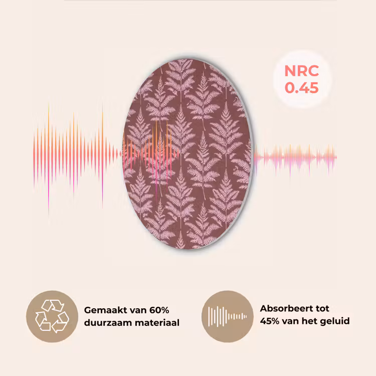 Blad - Patroon - Paars Akoestische PET Vilt - Rond klein 838 -USP_NL
