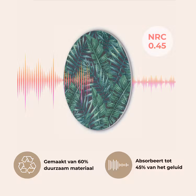 Bladeren - Jungle - Tropical Akoestische PET Vilt - Rond klein -USP_NL