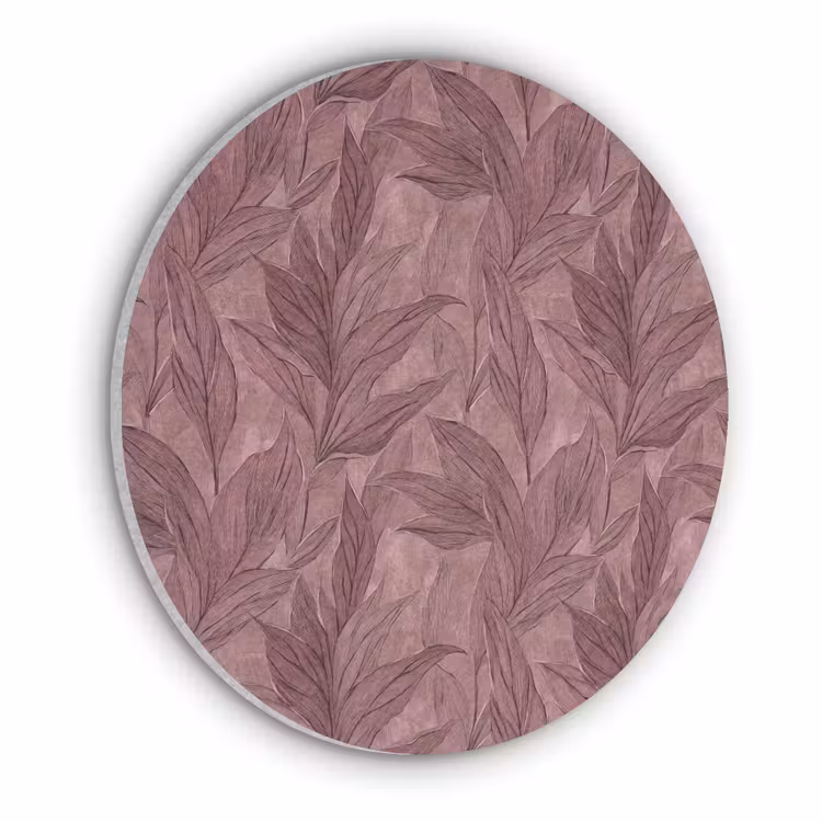 Bladeren - Patroon - Paars Akoestische PET Vilt - Rond klein 838 -3d
