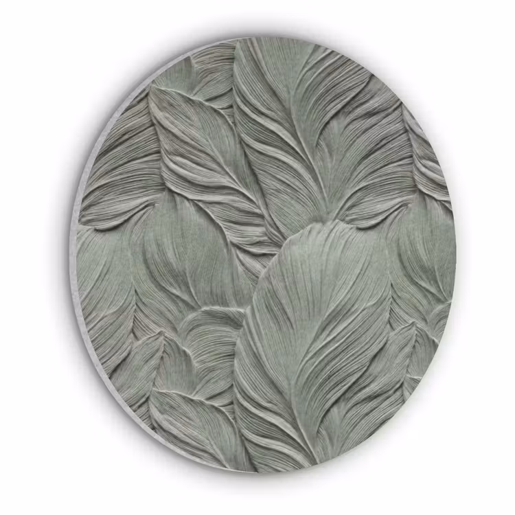Bladeren - Textuur - Groen Akoestische PET Vilt - Rond klein 838 -3d