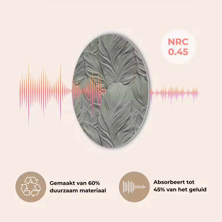 Bladeren - Textuur - Groen Akoestische PET Vilt - Rond klein 838 -USP_NL