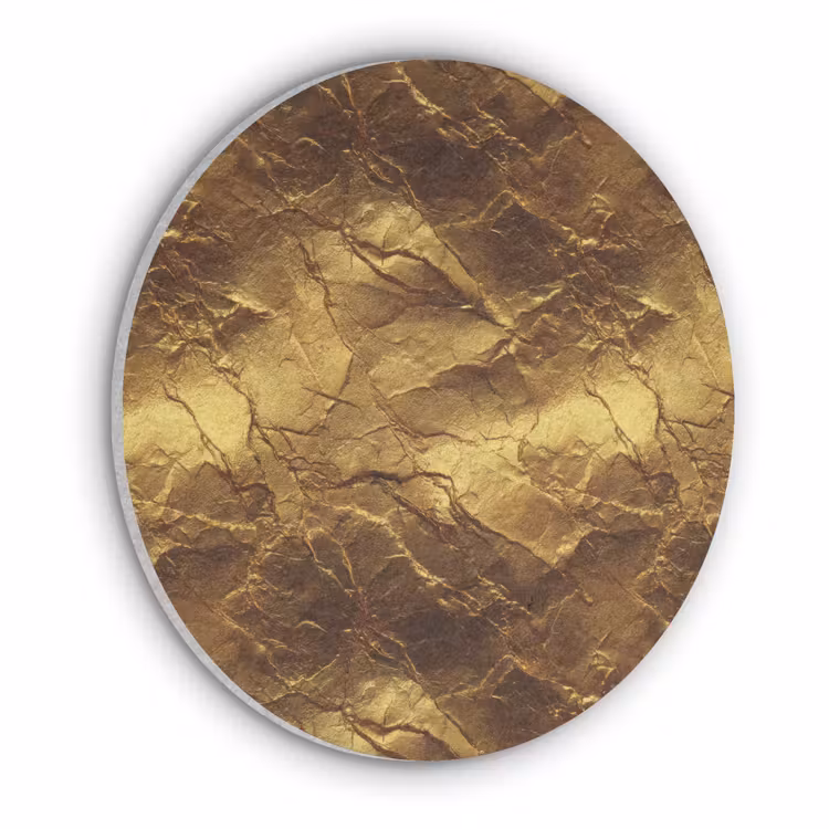 Bladgoud - Textuur - Goud Akoestische PET Vilt - Rond klein 838 -3d
