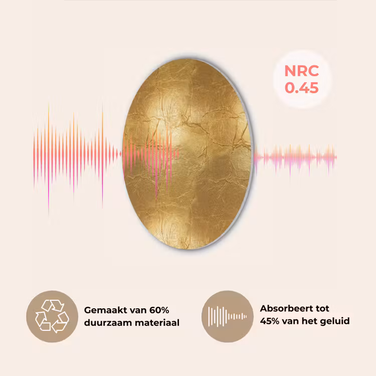 Bladgoud - Vintage - Textuur - Warm Goud Akoestische PET Vilt - Rond klein 838 -USP_NL
