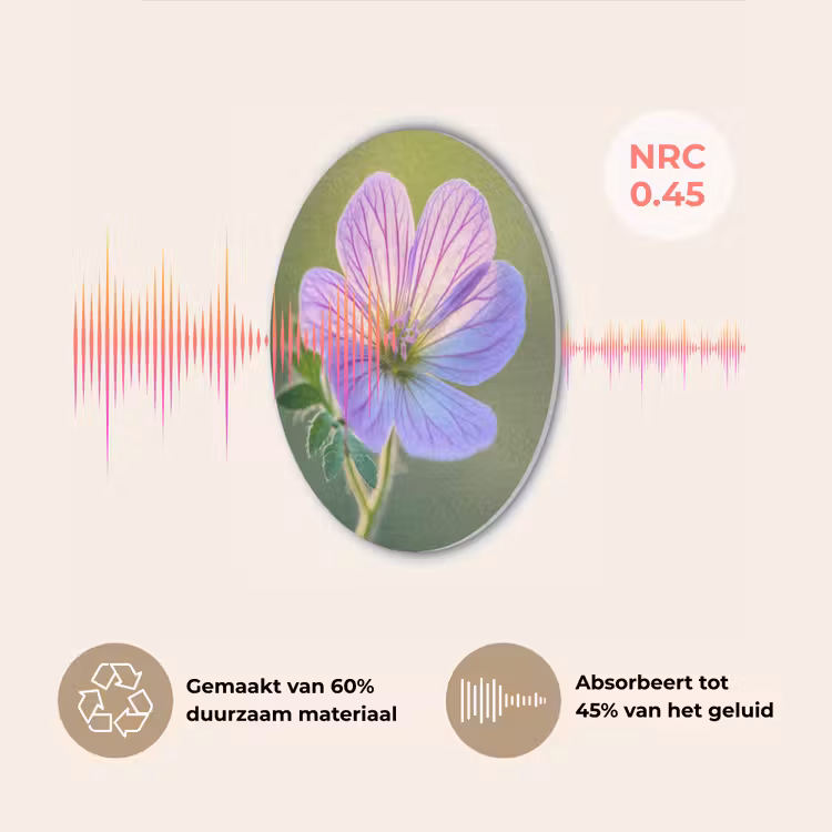 Bloem - Close up - Paars Akoestische PET Vilt - Rond klein -USP_NL
