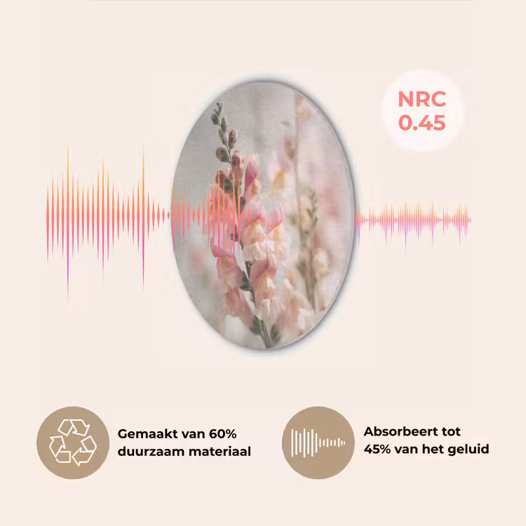 Bloem - Leeuwenbek - Roze - Stengel Akoestische PET Vilt - Rond klein -USP_NL