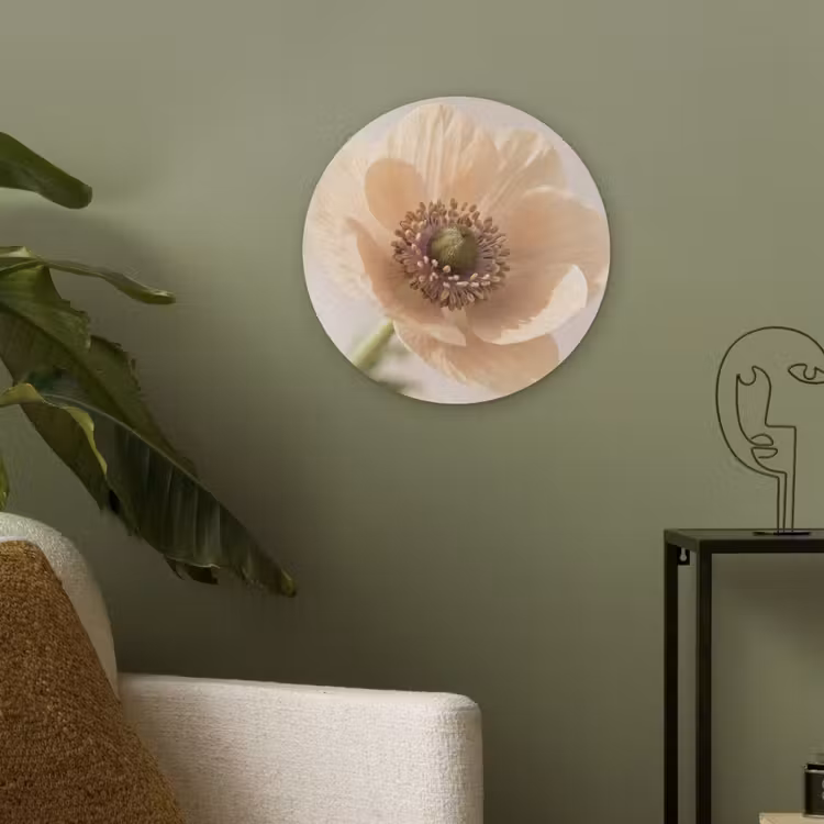 Bloem - Minimalistisch - Groen Akoestische PET Vilt - Rond klein -sfeer2