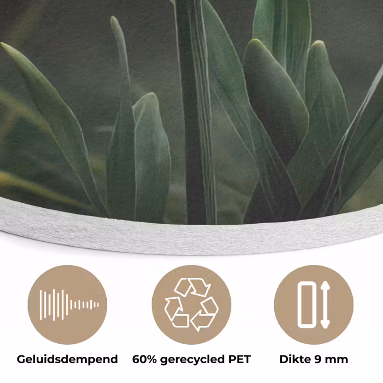 Bloem - Narcis - Gras - Geel Akoestische PET Vilt - Rond klein -closeup_NL