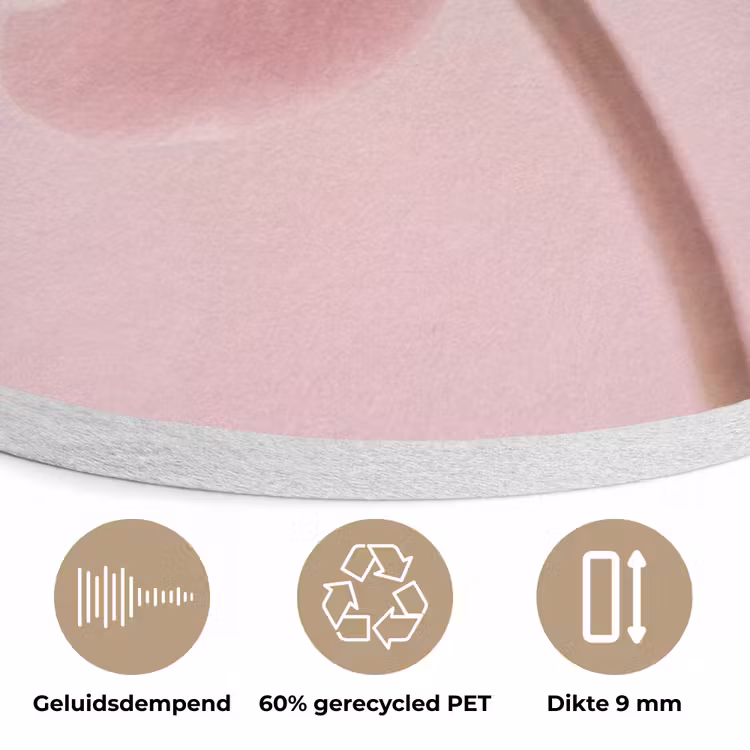Bloem - Pioenroos - Roze Akoestische PET Vilt - Rond klein -closeup_NL