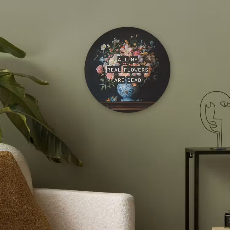 Bloemen - Art - Pastel - Quotes Akoestische PET Vilt - Rond klein -sfeer2
