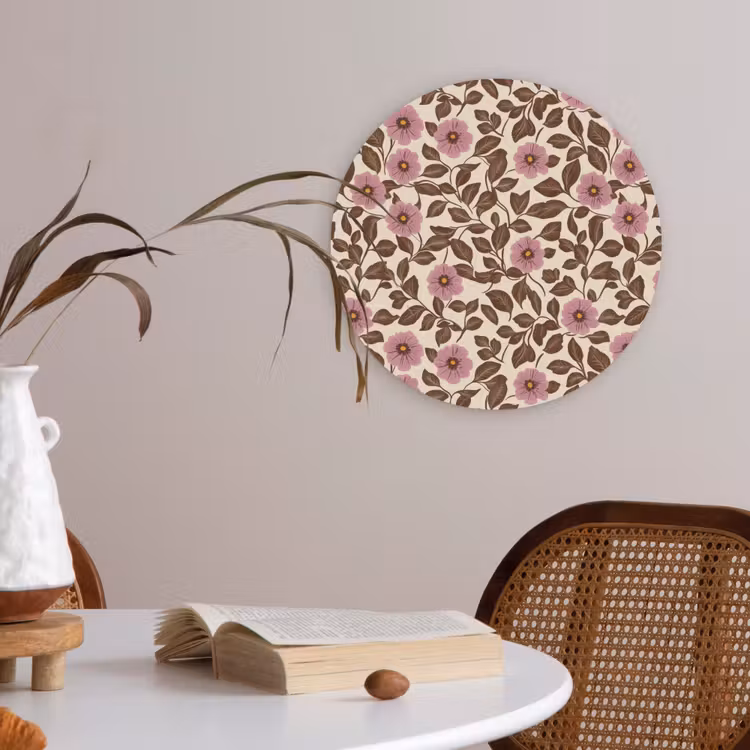 Bloemen - Bladeren - Kleurrijk Akoestische PET Vilt - Rond klein 838 -sfeer3