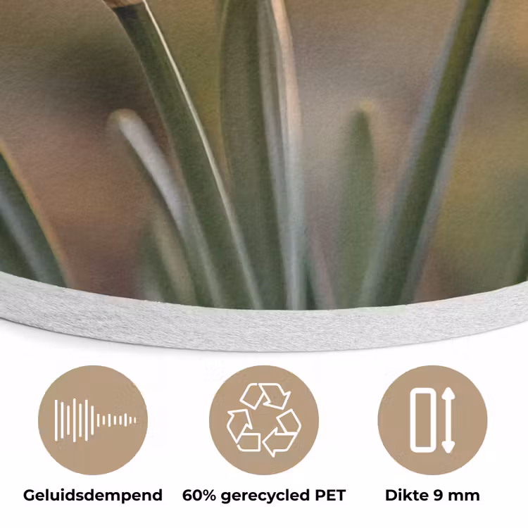 Bloemen - Geel - Wazig Akoestische PET Vilt - Rond klein -closeup_NL