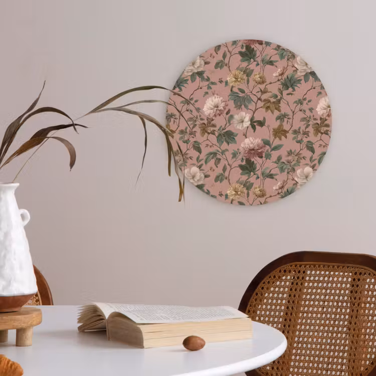 Bloemen - Klassiek - Roze Akoestische PET Vilt - Rond klein 838 -sfeer3