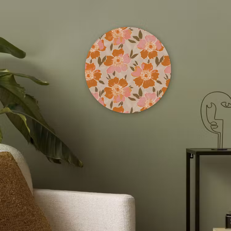 Bloemen - Motief - Retro Akoestische PET Vilt - Rond klein 838 -sfeer2