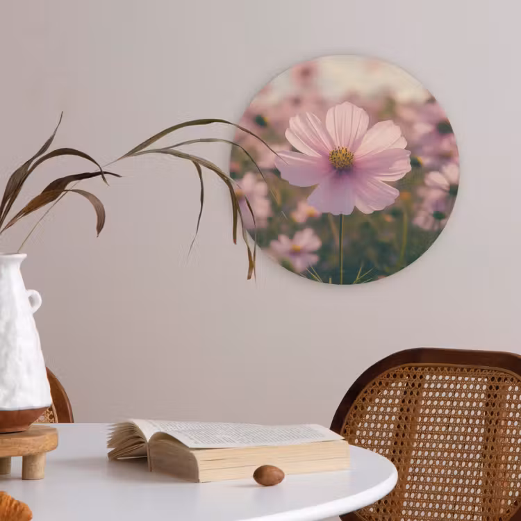 Bloemen - Paars - Wazig Akoestische PET Vilt - Rond klein -sfeer3