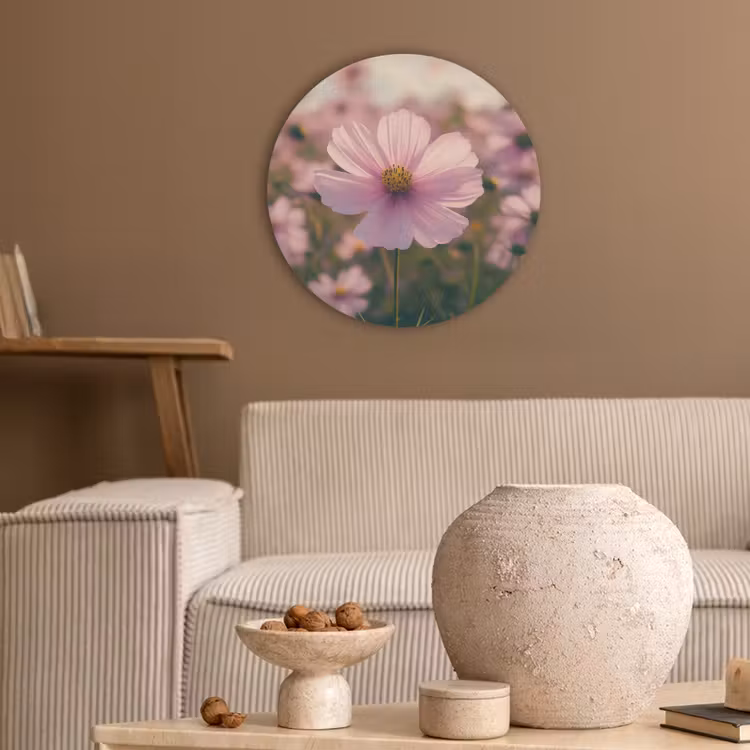 Bloemen - Paars - Wazig Akoestische PET Vilt - Rond klein -sfeer1