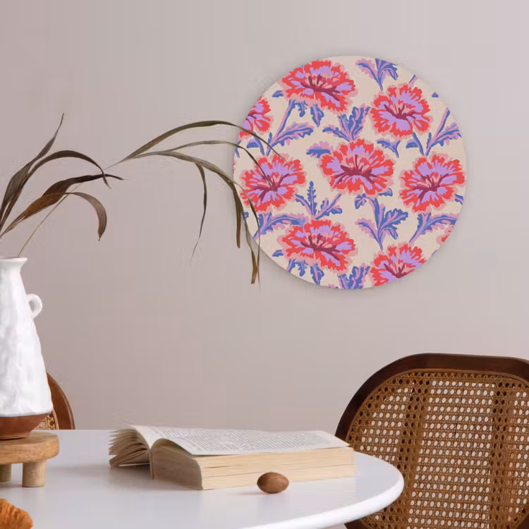 Bloemen - Patroon - Meerkleurig Akoestische PET Vilt - Rond klein 838 -sfeer3