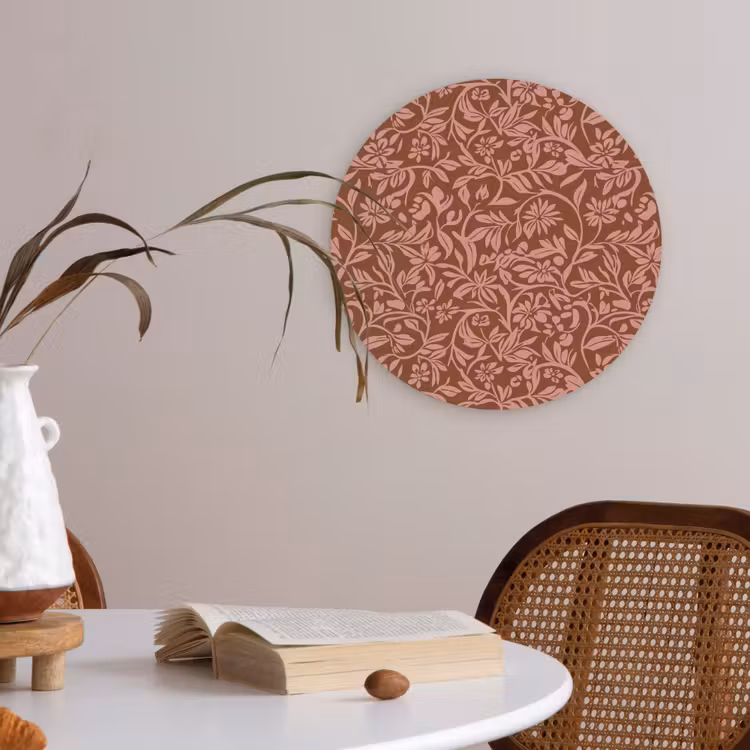 Bloemen - Print - Roze Akoestische PET Vilt - Rond klein 838 -sfeer3